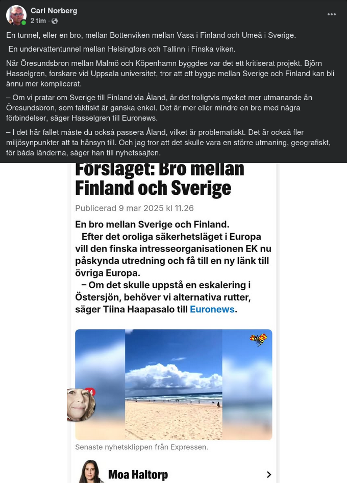 Broförslag Mellan Finland & Sverige