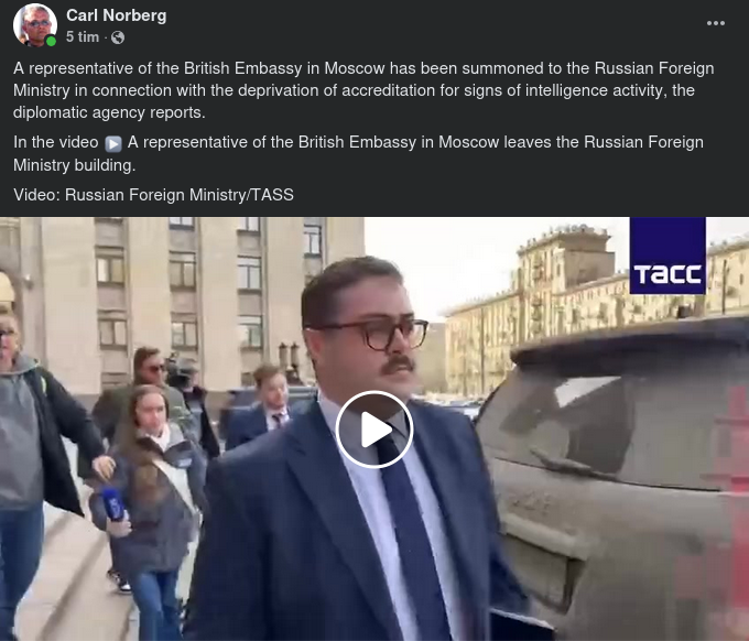 Brittisk Diplomat Uppkallad Till Ryska Utrikesministeriet