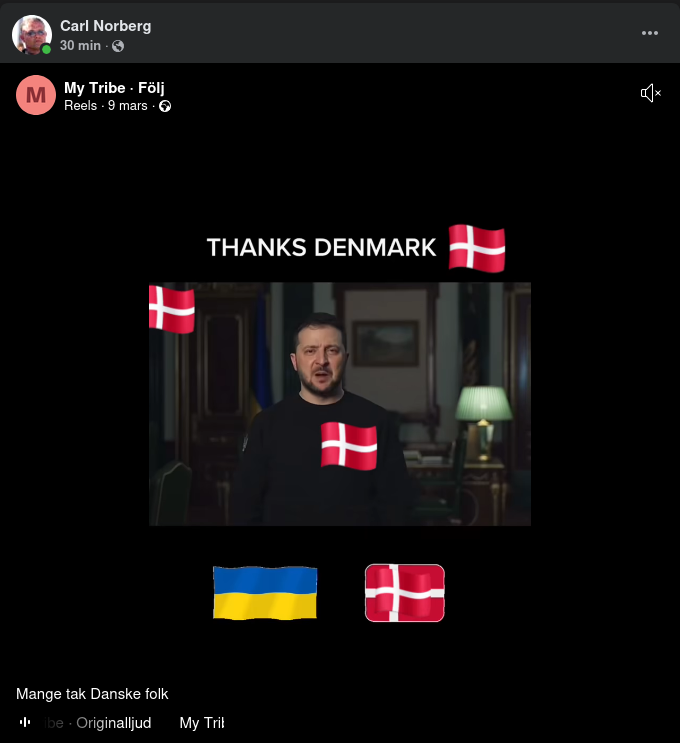 Dansktackande Zelensky