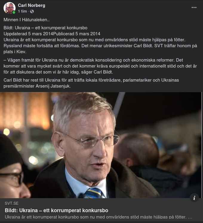 Korrumperat Konkursbo - Bildt Om Ukraina 2014