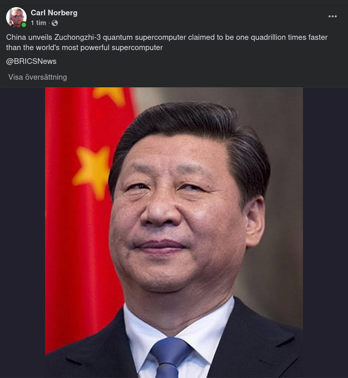 Snabb Kinesisk Kvantumsuperdator