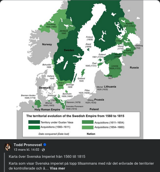 Svensk Imperiekarta 1560 - 1815