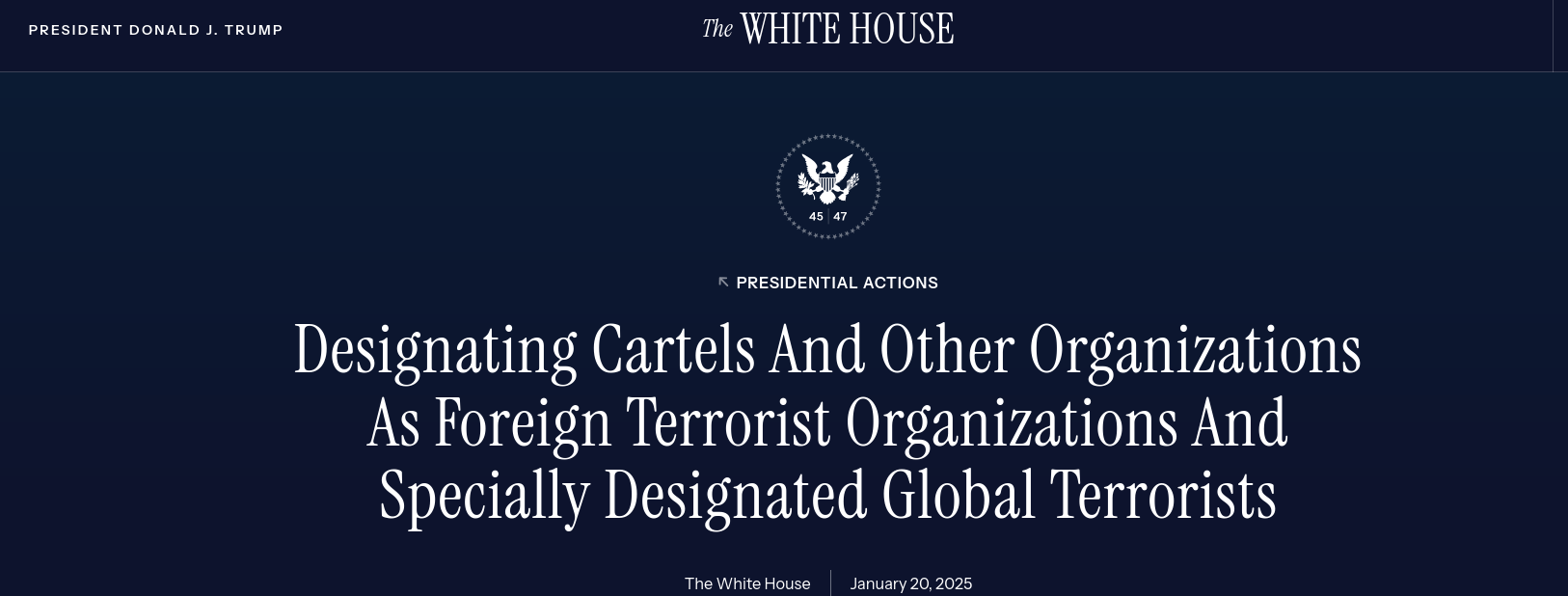 Terroristbetecknade Karteller & Andra Organisationer