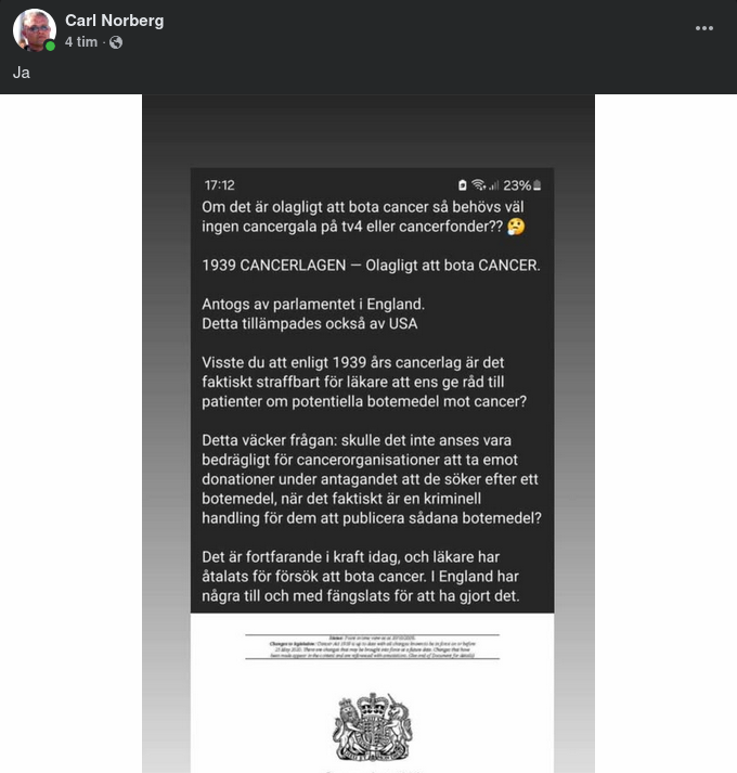 Olagligt Cancerbotande