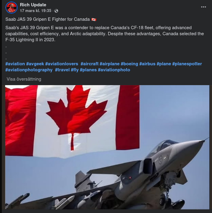 Astronauträddning & Kanadensisk Gripen-Diss I Murgrönans Ljus