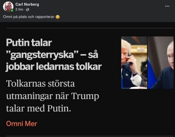 Tolkningsutmanande Putin..