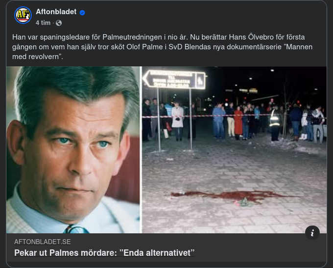 Ölvebro Berättar Vem Han Tror Sköt Palme