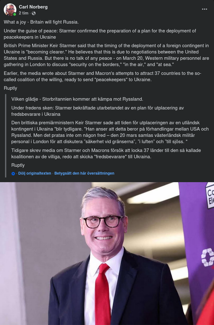 Starmer Planerar Fredsstyrkor..