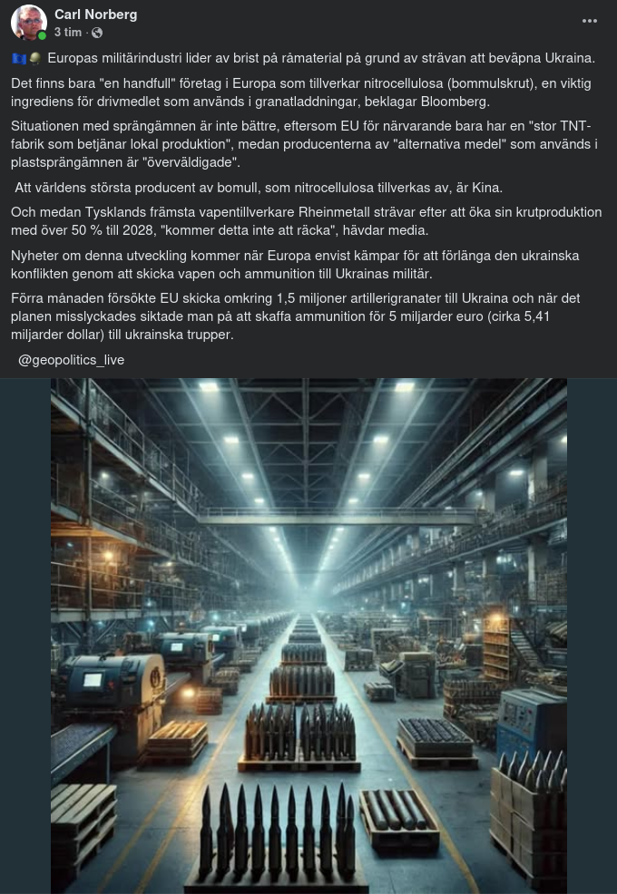 Europeisk Brist På Nitrocellulosa