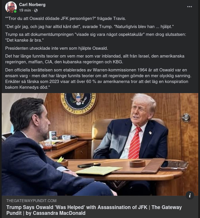 Trump Tror Om Oswald..