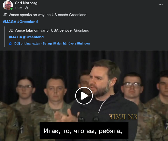 JD Vance Om Grönland