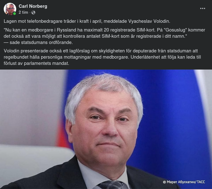 Rysk SIM-Kortsbegränsning