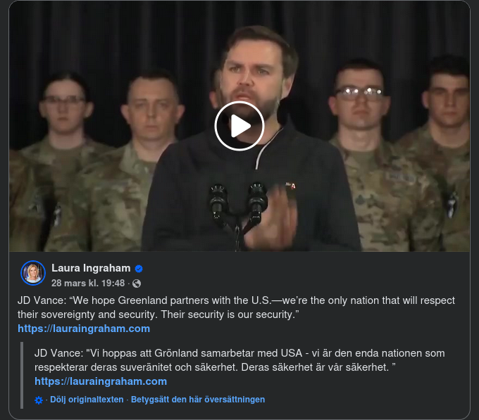 JD Vance Talar På Grönland