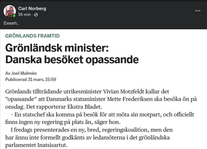 Opassande Danskt Grönlandsbesök