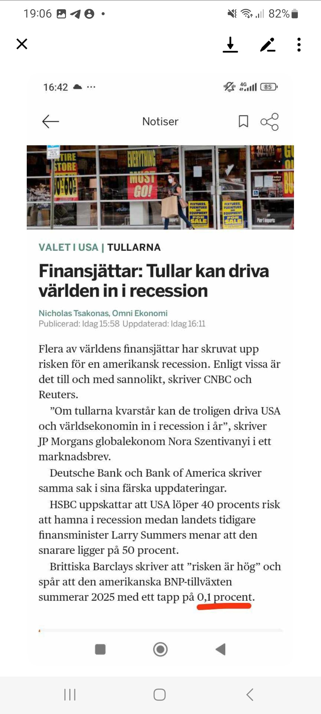 Recessionsvarnande Finansjättar