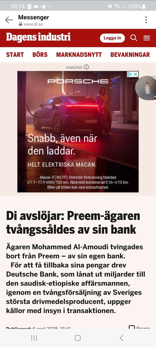 Banken Tvingade Preem-Ägare Al-Amoudi Att Sälja