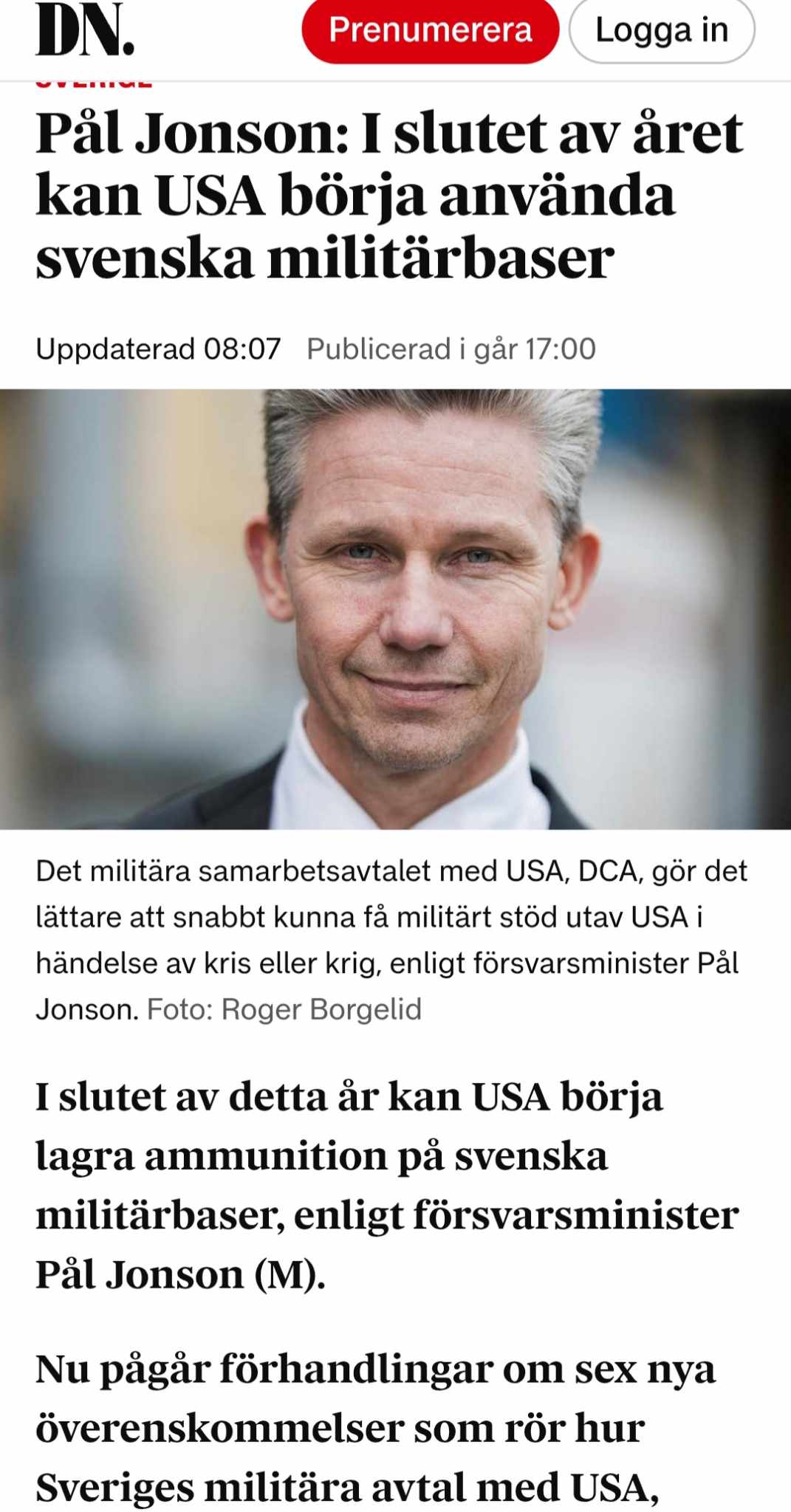 Amerikansk Användning Av Svenska Militärbaser Kan Börja I Slutet På Året