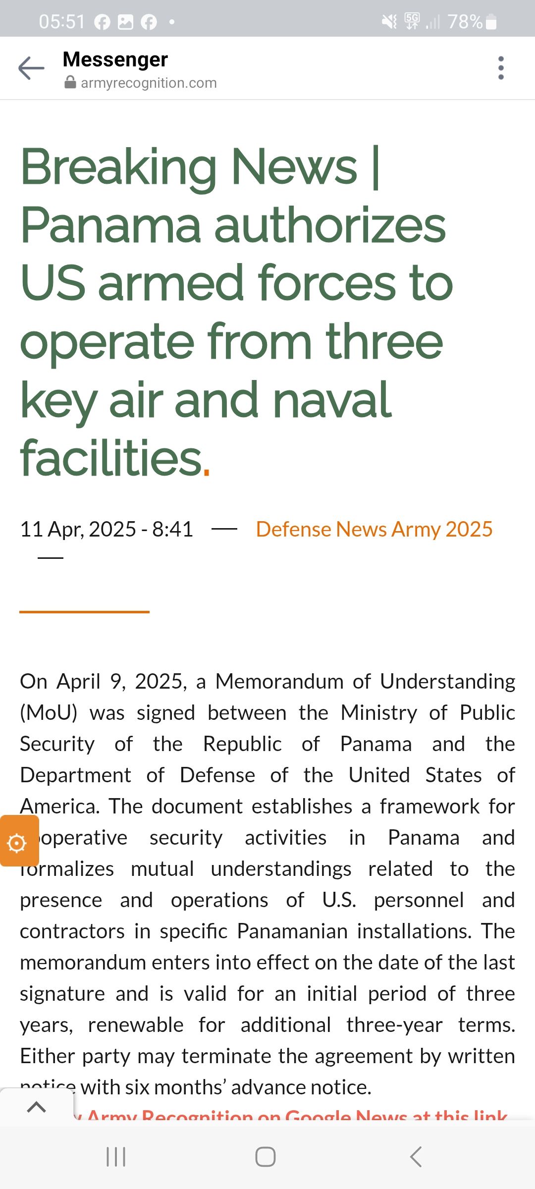 Panama Auktoriserar Amerikansk Militär Närvaro