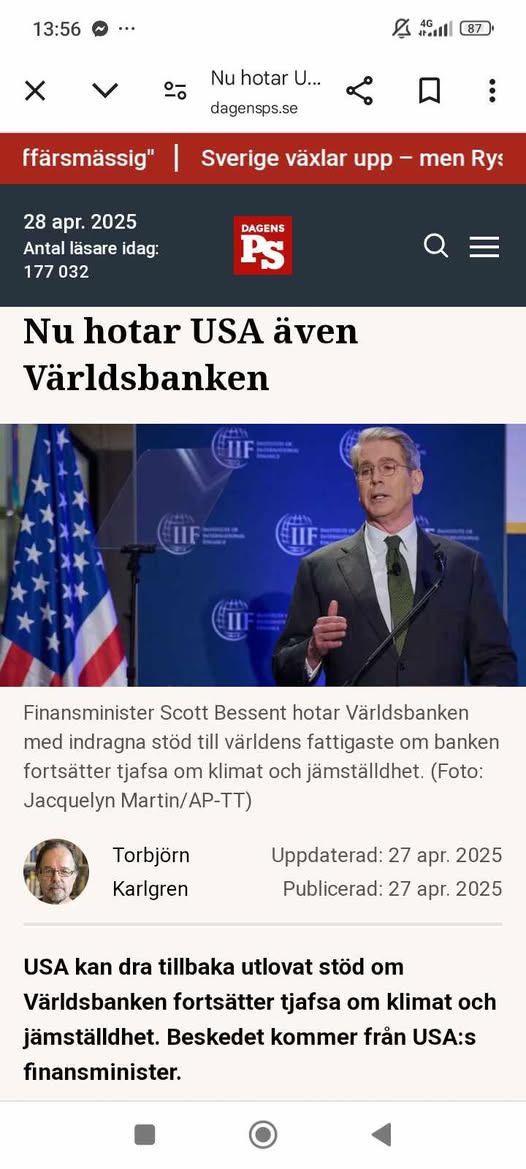 Världsbankshotande USA