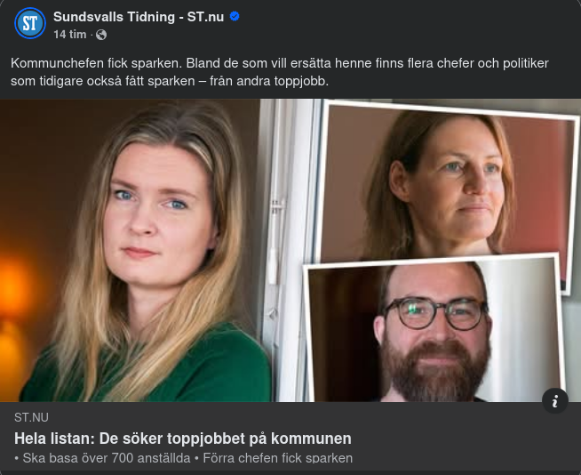 Kommuntoppjobbssökande I Sundsvall