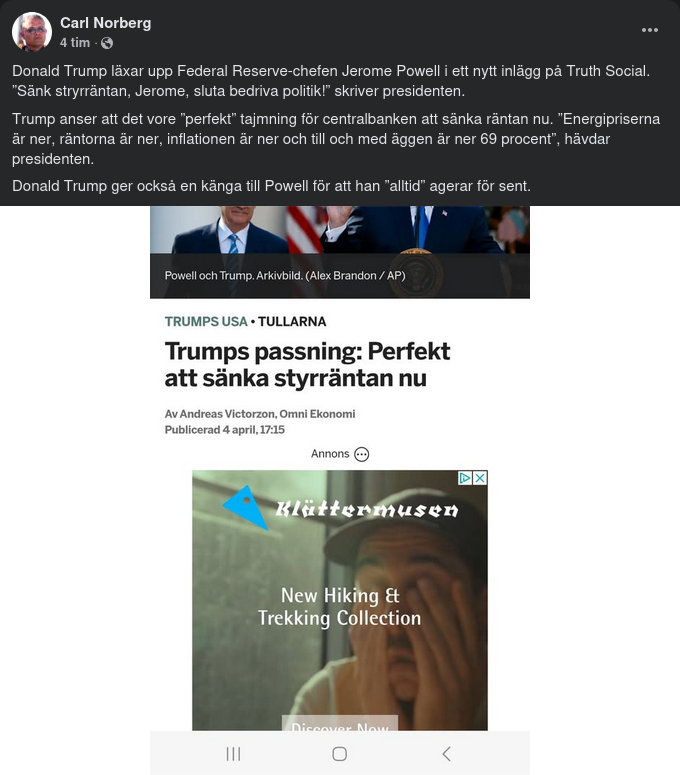 Trump Uppmanar Powell Att Sänka Räntan