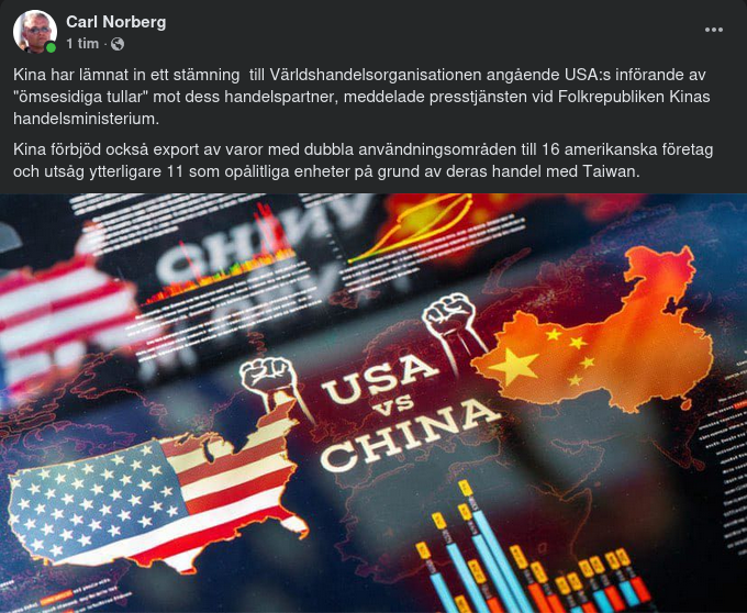 Kinesisk Tariffreaktion