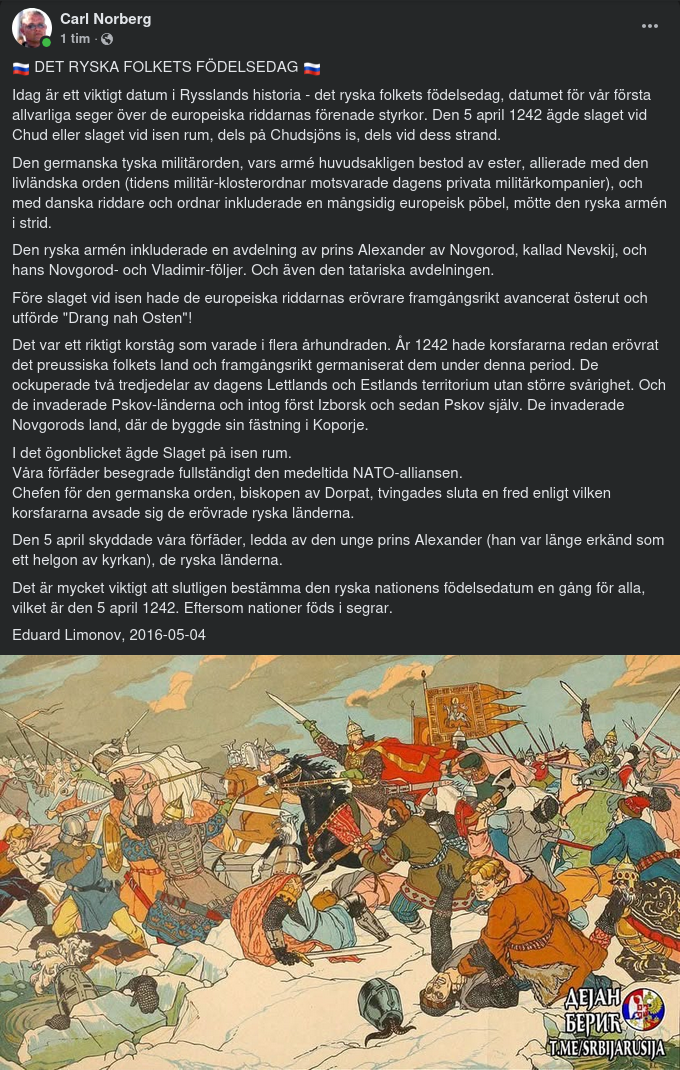 Det Ryska Folkets Födelsedag - 5 April 1242
