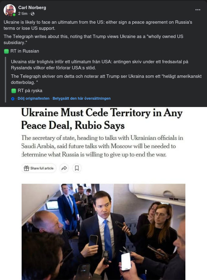 Amerikanskt Ultimatum För Ukraina?..