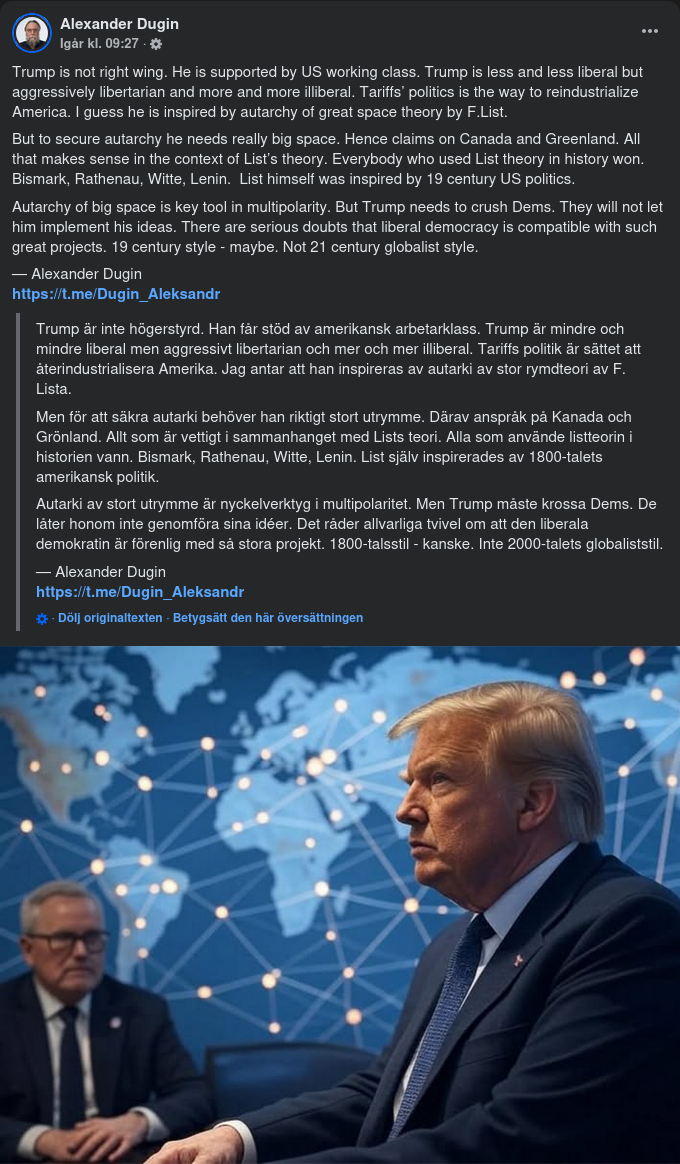 Dugin Om Trump