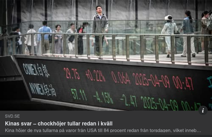 Kinesisk Tullchockshöjning..