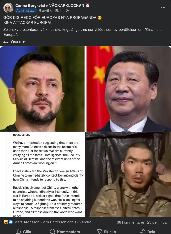 Ukrainskt Fångade Kineser..