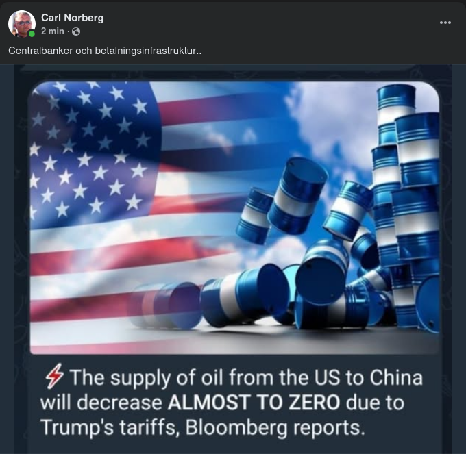 Olja, Centralbanker & Betalningsinfrastruktur