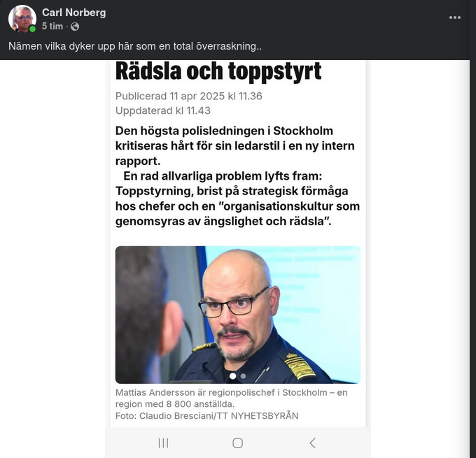 Hårt Kritiserad Polisledningsstil