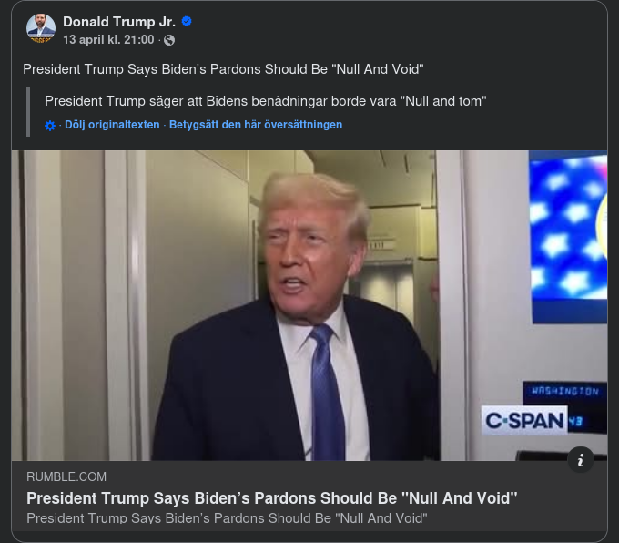 Trump OM Bidens Benådningar