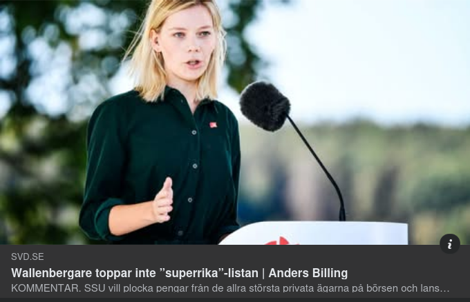 SSU Vill Ha Wallenbergskatt