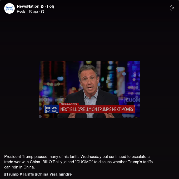 O'Reilly Hos Cuomo Om Trump & Kina