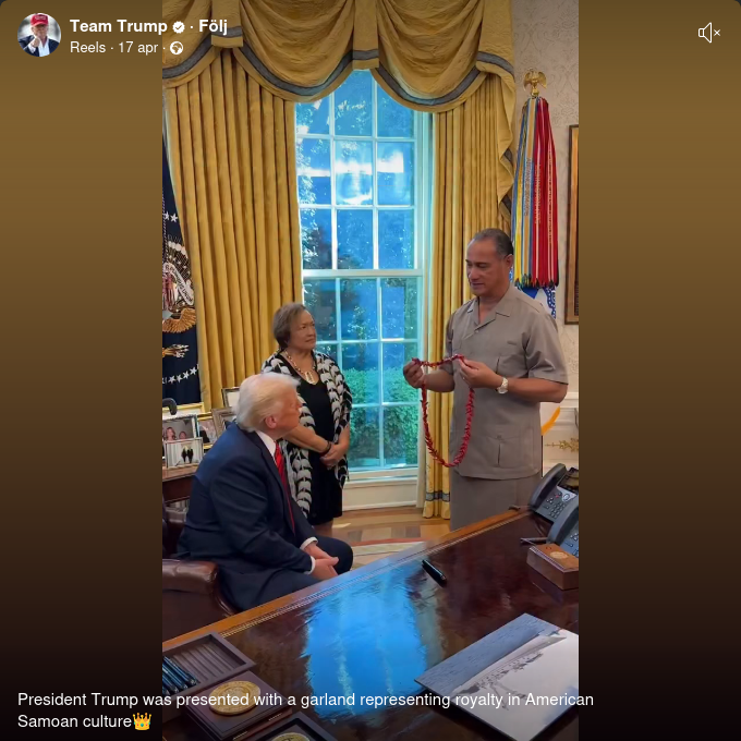 Samoanskt Kungahalsband Till Trump