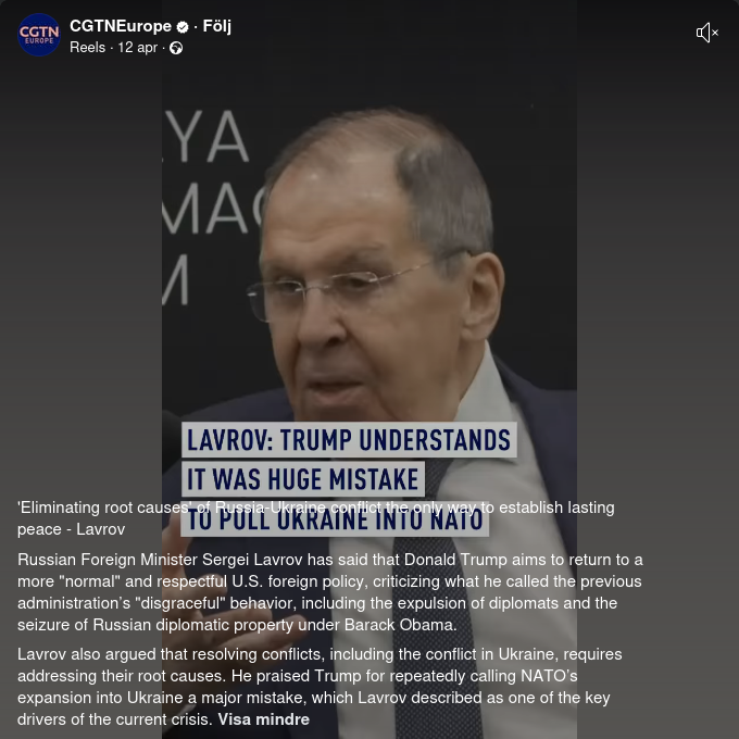 Lavrov Prisar Trumps Förståelse