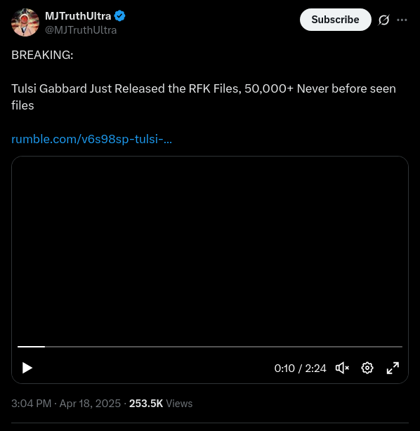 RFK-Filer Släppta Av Gabbard