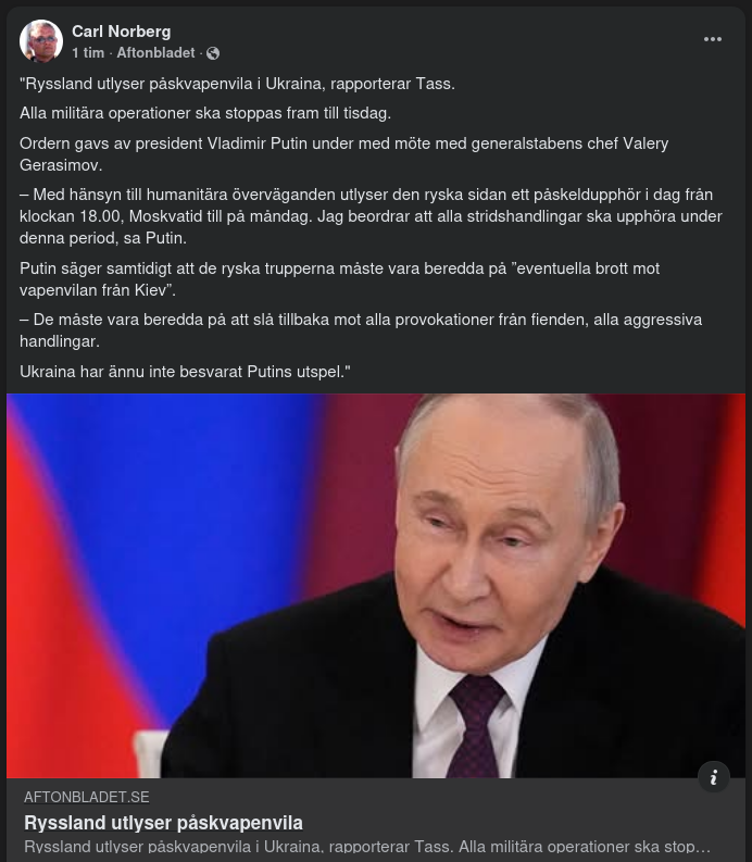 Påskvapenvila Från Ryssland