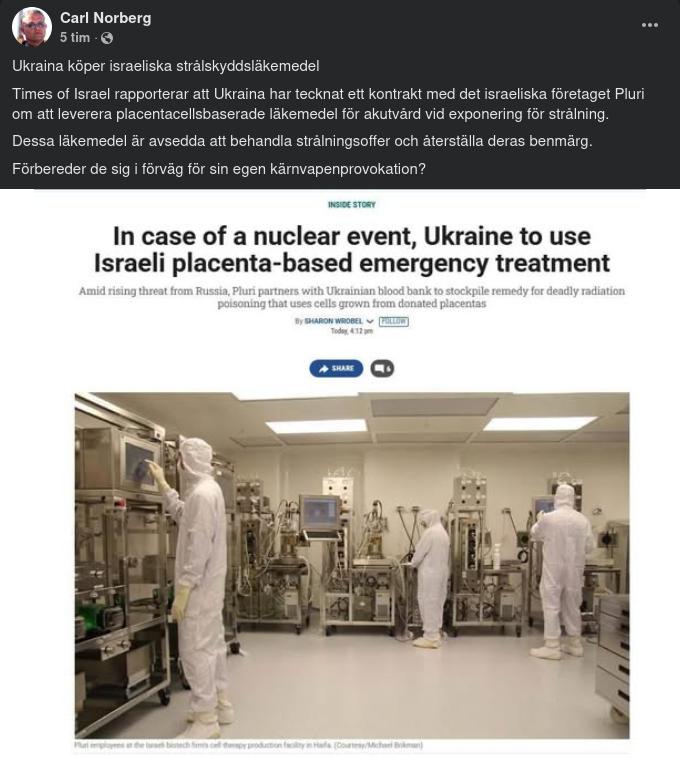 Ukraina Köper Israeliskt Strålskyddsläkemedel