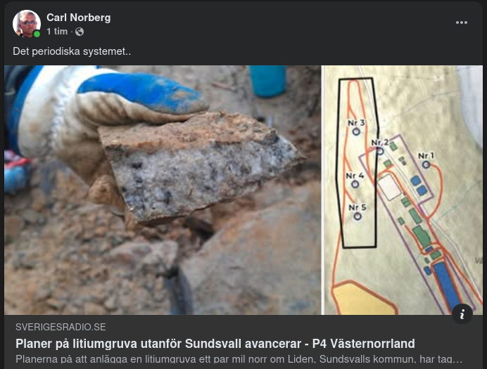 Avancerande Litiumgruvsplaner Utanför Sundsvall