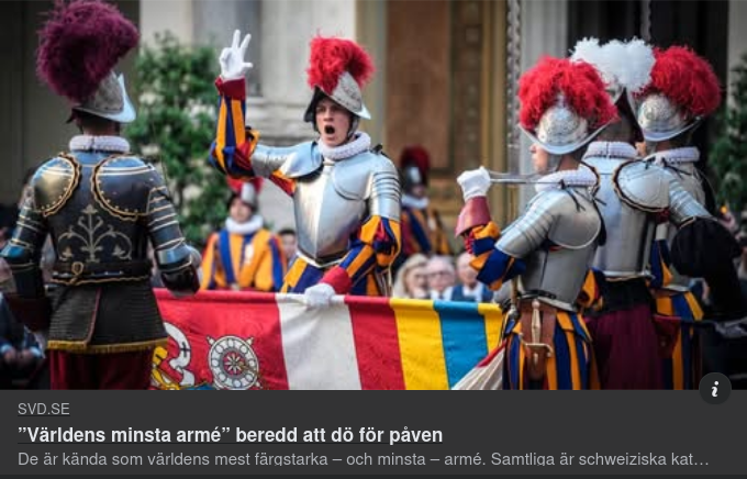 Unga Schweiziska Män I Vatikanen