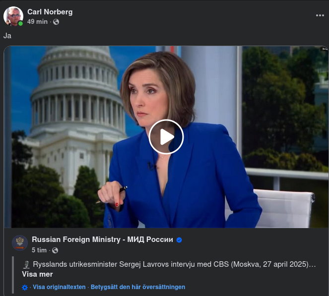 Lavrov Intervjuad Av CBS