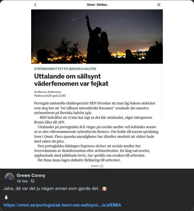 Fejkat Väderfenomensuttalande