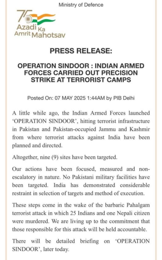 Operation Sindoor - Indien-Pakistan