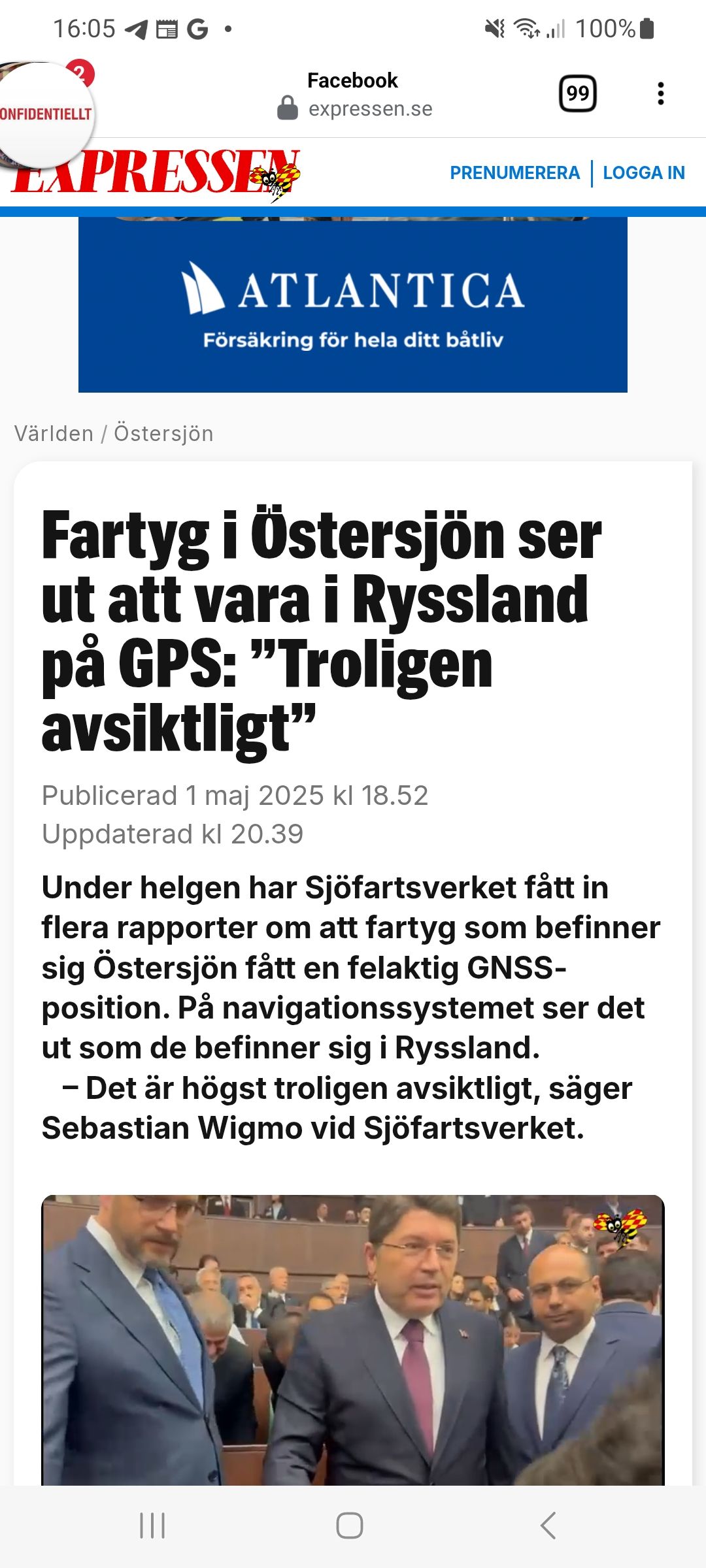 Troligen Avsiktliga GPS-Störningar..