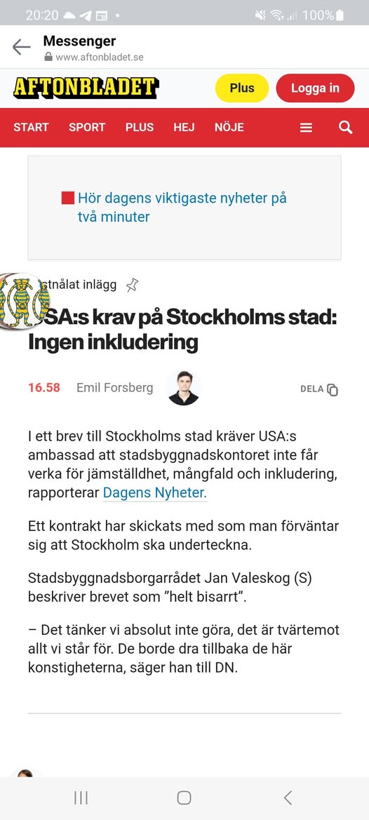 Amerikanskt Krav På Stockholms Stad