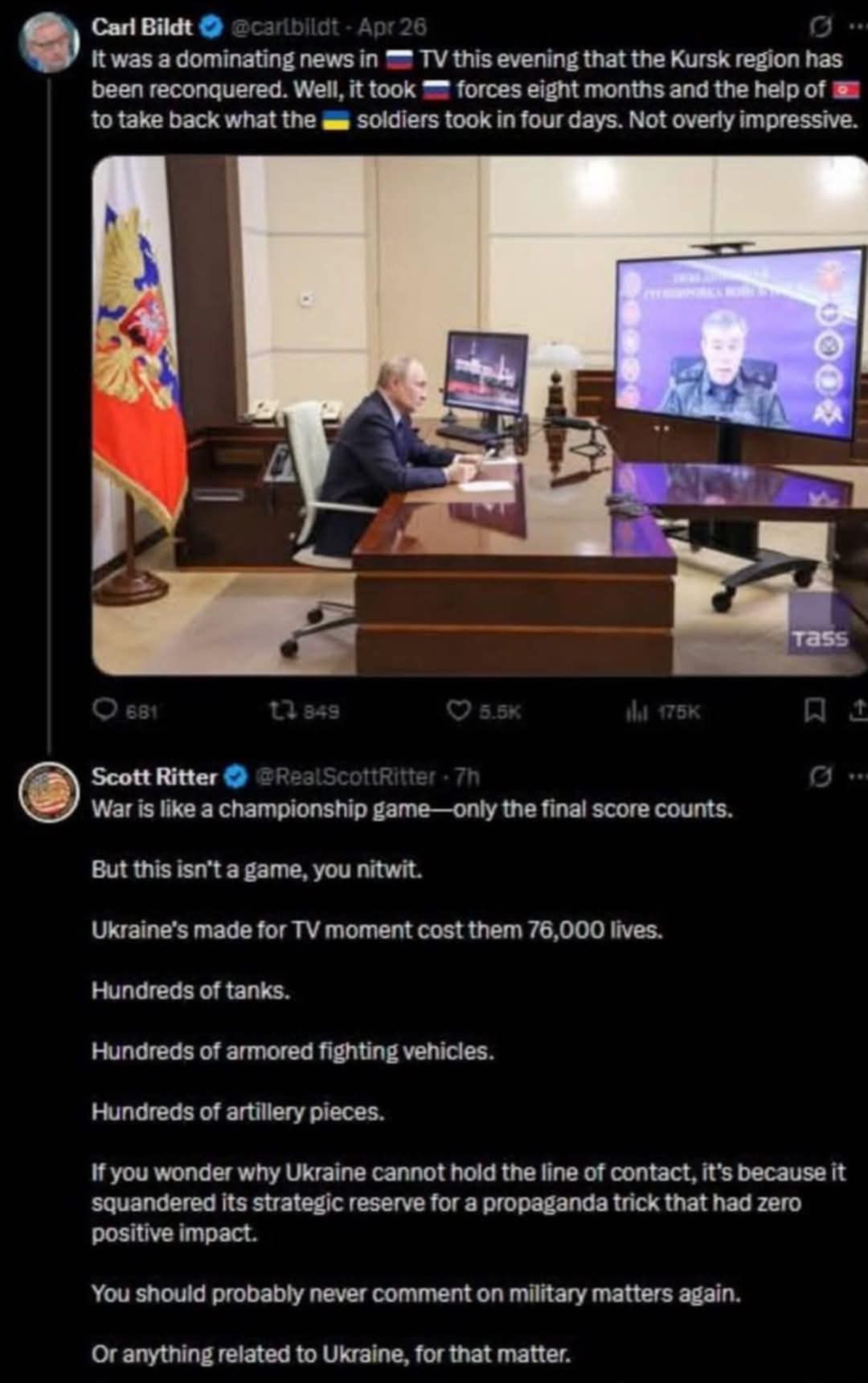 Oimponerad Bildt Får Svar Av Ritter