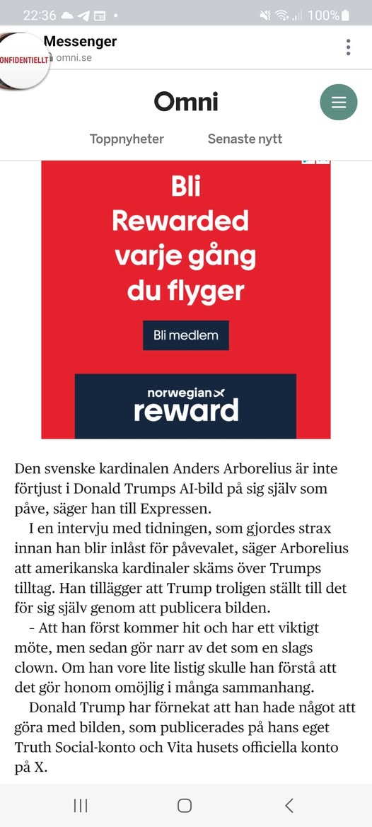 Arborelius & Trumps Påvebild